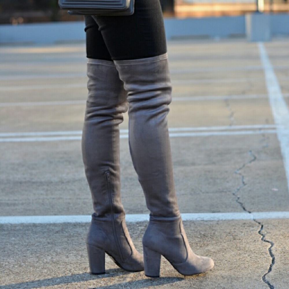 Velvet High Over Knee Boots